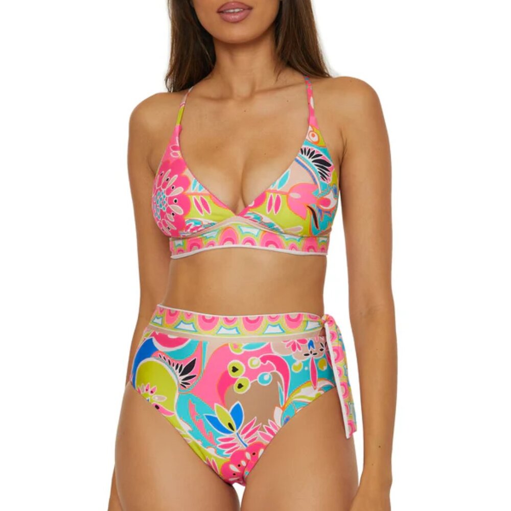 NWT Trina Turk Venus Reversible Halter Bra Swim Top & High Waist Bottom Set 4